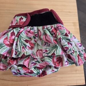 Floral Dog Diaper with Ruffles